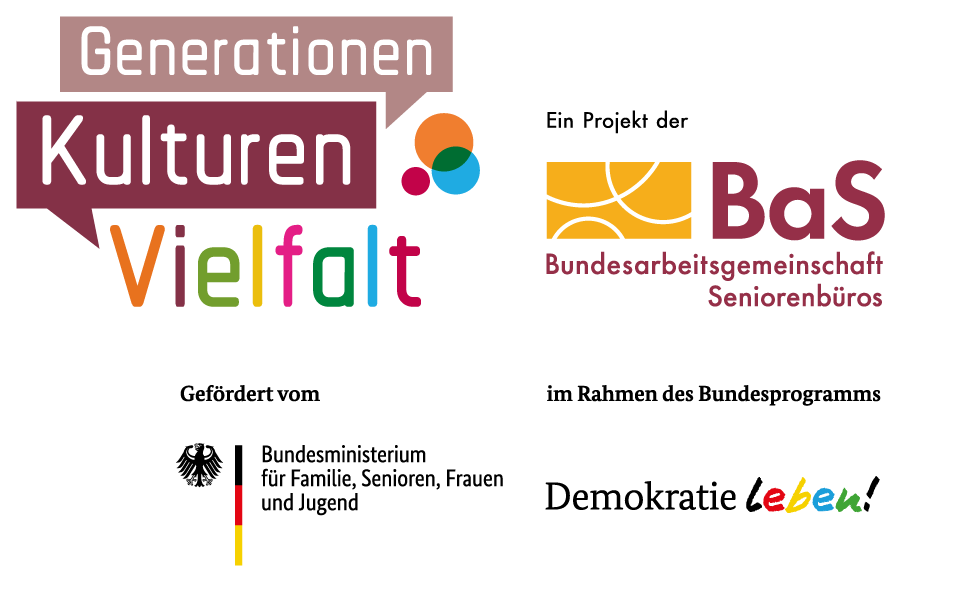 Generationen Kulturen Vielfalt, ein Projekt der BaS gefördert vom Bundesministerium für Familie, Senioren, Frauen und Jugend im Rahmen des Bundesprogramms Demokratie leben!